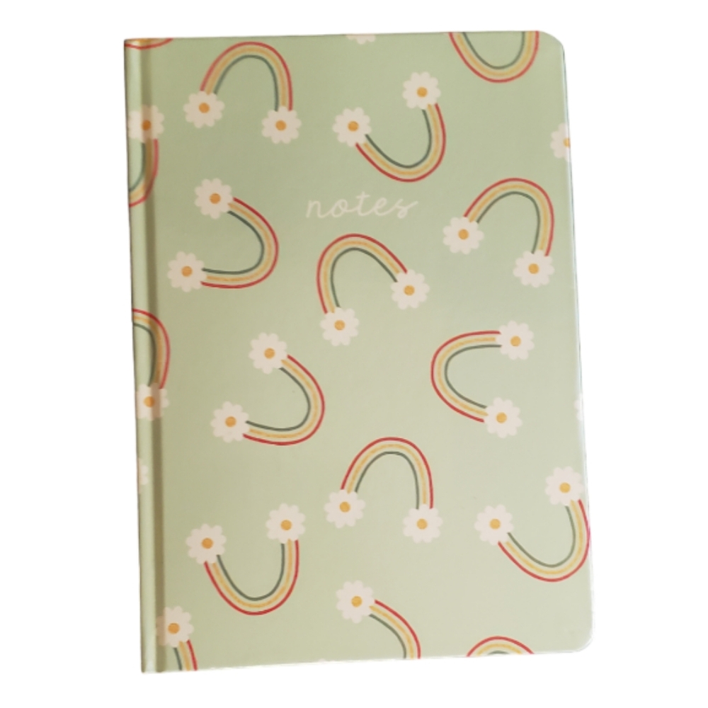 Rimemo Rainbow Flower Print Hardcover Notebook